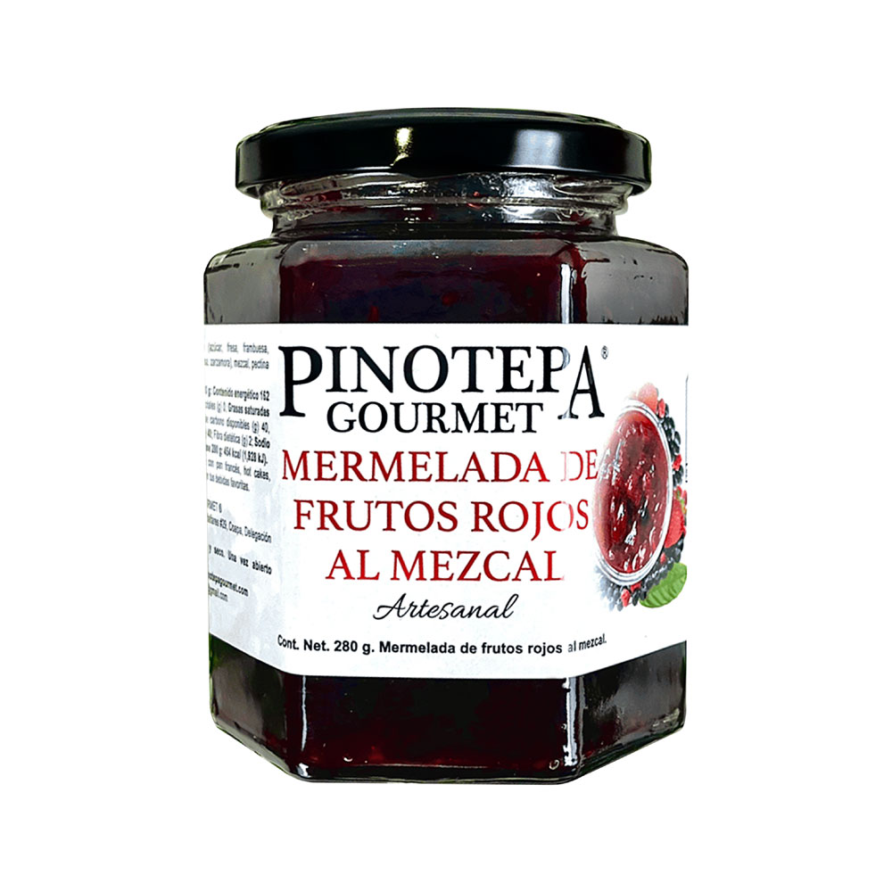 Frasco de Mermelada de Frutos Rojos al Mezcal de 280 gramos